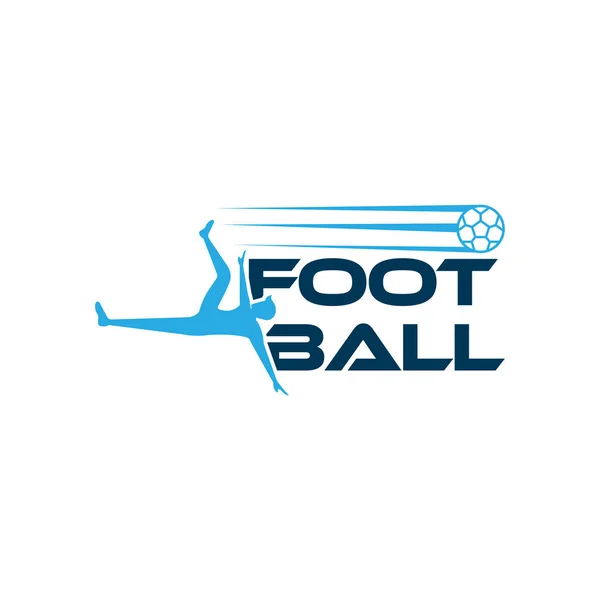 Illustration vectorielle de football d'un footballeur silhouette isolé sur fond blanc . — Image vectorielle