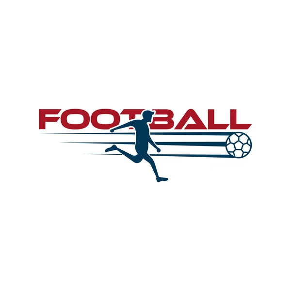 Voetbal vector illustratie van een silhouet voetballer geïsoleerd op witte achtergrond. — Stockvector