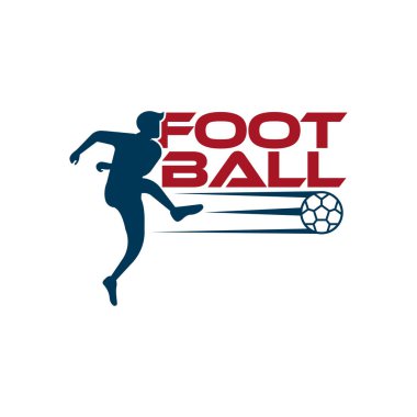 Beyaz arkaplanda izole edilmiş bir futbol oyuncusunun futbol vektör çizimi.