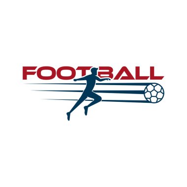 Beyaz arkaplanda izole edilmiş bir futbol oyuncusunun futbol vektör çizimi.