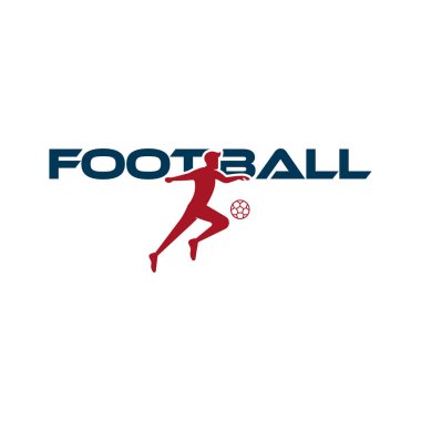 Beyaz arkaplanda izole edilmiş bir futbol oyuncusunun futbol vektör çizimi.