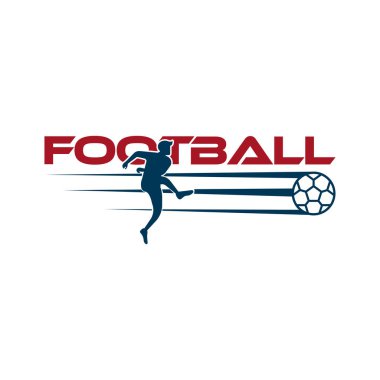 Beyaz arkaplanda izole edilmiş bir futbol oyuncusunun futbol vektör çizimi.