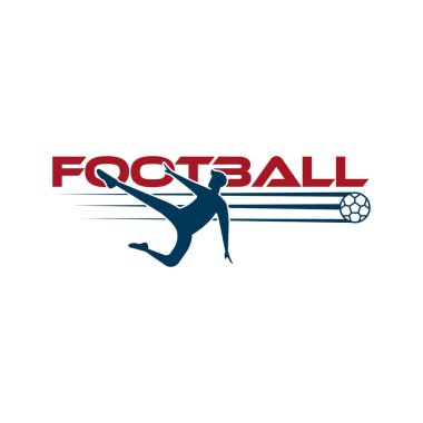 Beyaz arkaplanda izole edilmiş bir futbol oyuncusunun futbol vektör çizimi.