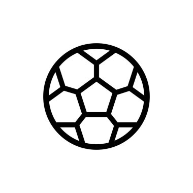 Web, mobil, logo, uygulama ve grafik tasarım için futbol topu vektör simgesi düz çizim.
