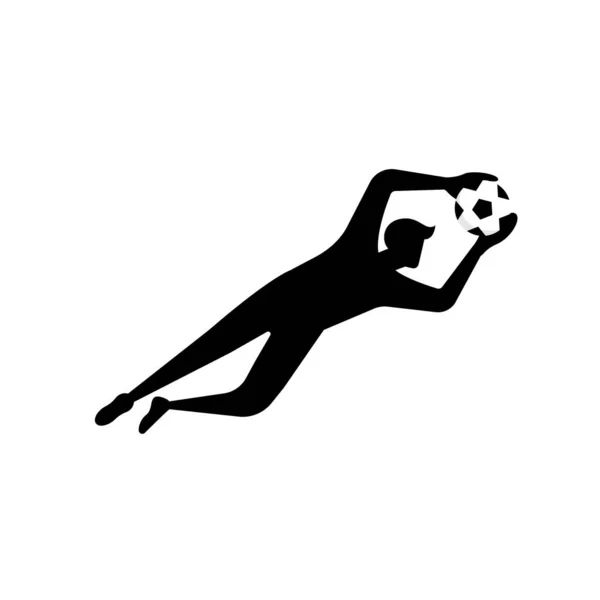 Fútbol o jugador de fútbol. vector de fútbol ilustración de una silueta de fútbol o jugador de fútbol aislado sobre fondo blanco . — Vector de stock