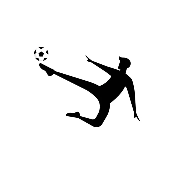 Futebol ou jogador de futebol. vetor de futebol ilustração de uma silhueta de futebol ou jogador de futebol isolado sobre fundo branco . — Vetor de Stock