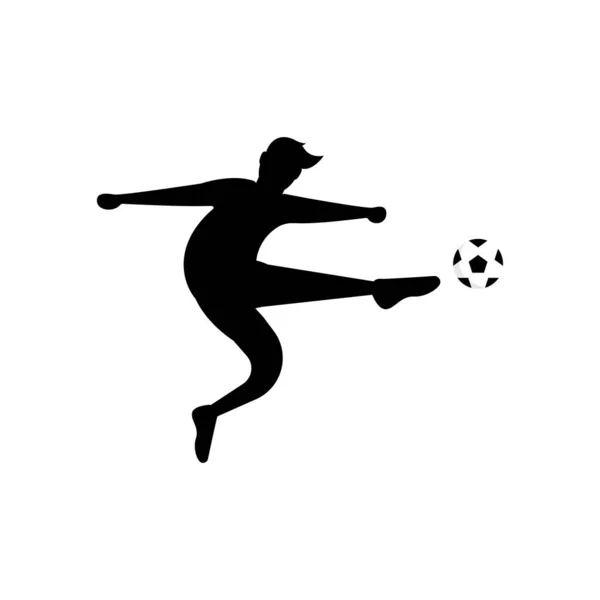 Football ou joueur de football. illustration vectorielle de football d'un footballeur de silhouette ou d'un footballeur isolé sur fond blanc . — Image vectorielle