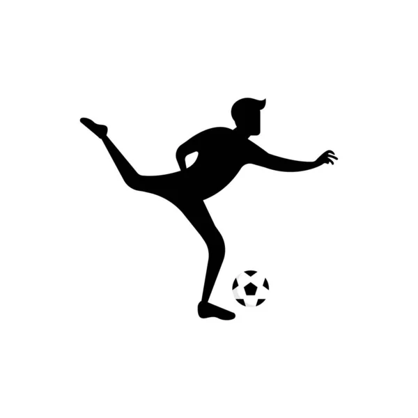 Football ou joueur de football. illustration vectorielle de football d'un footballeur de silhouette ou d'un footballeur isolé sur fond blanc . — Image vectorielle