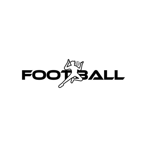 Vettore del giocatore di football. Illustrazione vettoriale dello sport con il testo del calcio e la figura del giocatore di calcio . — Vettoriale Stock