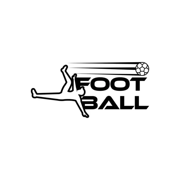 Jugador de fútbol vector. Ilustración de vectores deportivos con el texto de fútbol y la figura del jugador de fútbol . — Vector de stock