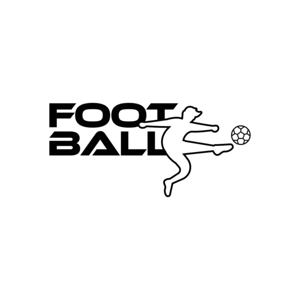 Futbolcu vektörü. Futbol metni ve futbolcu figürlü spor vektörü illüName. — Stok Vektör