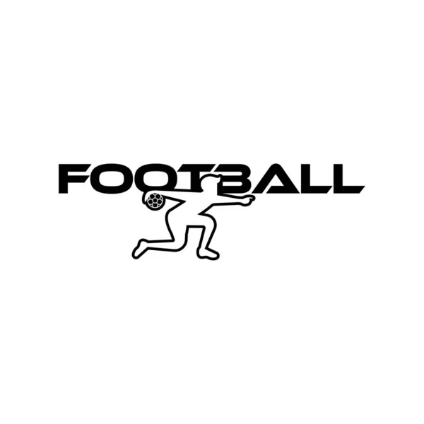 Jogador de futebol vetor. Ilustração do vetor do esporte com o texto do futebol e a figura do jogador do futebol . —  Vetores de Stock