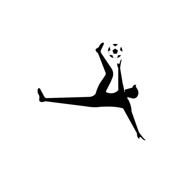 Football ou joueur de football. illustration vectorielle de football d'un footballeur de silhouette ou d'un footballeur isolé sur fond blanc . — Image vectorielle