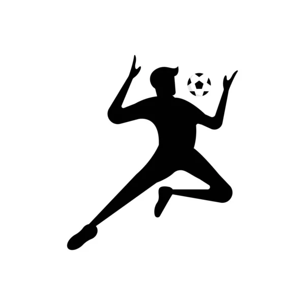 Футболист или футболист. векторная иллюстрация силуэта футболиста или футболиста на белом фоне . — стоковый вектор
