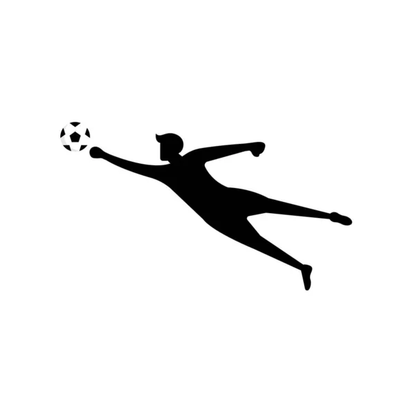 Fotbalista nebo fotbalista. fotbalový vektor ilustrace siluety fotbal nebo fotbalista izolované na bílém pozadí. — Stockový vektor