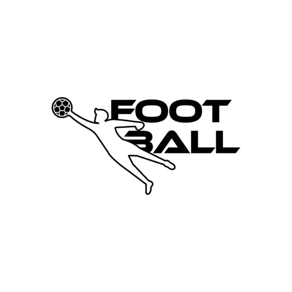 Fußballer-Vektor. Sport-Vektor-Illustration mit Fußballtext und Fußballer-Figur. — Stockvektor