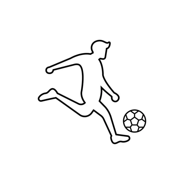 Football ou icône du football. illustration de silhouette de contour plat vectoriel pour la conception graphique et web isolé sur fond blanc . — Image vectorielle