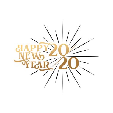 2020 renkli metin beyaz arkaplanda izole edildi