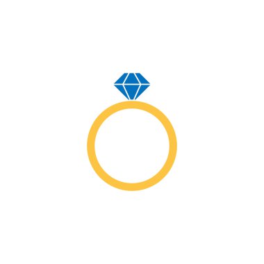 yüzük simgesi düğün koleksiyonundan beyaz arkaplanda izole edildi