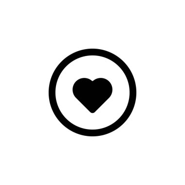 Kalp ikonu logosu. Kalp simgesi işareti. Kalp ikonu düz. Kalp simgesi tasarımı.