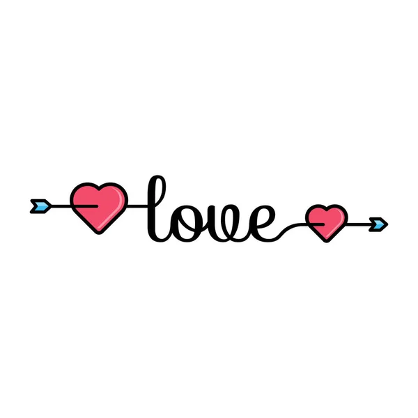 Love lettering vector for background, Vector hand drawn illustration — 스톡 벡터