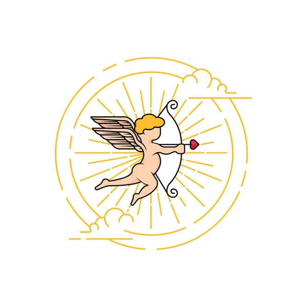 Icono de Cupido. símbolo del día de San Valentín . — Vector de stock