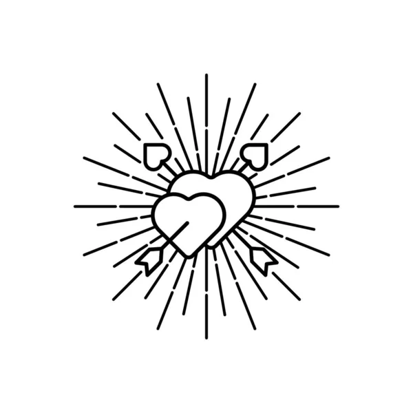 Піктограма Купідона. Проста стрілка Купідона, логотип Купідона. Значок піктограми кохання . — стоковий вектор
