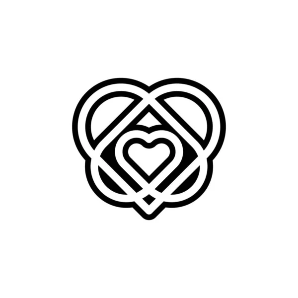 Logo ikony serca. Ikona serca. Ikona serca płaska. Projekt ikony serca. — Wektor stockowy