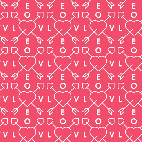Láska Srdce bezešvé vzor vektorové ilustrace. — Stockový vektor