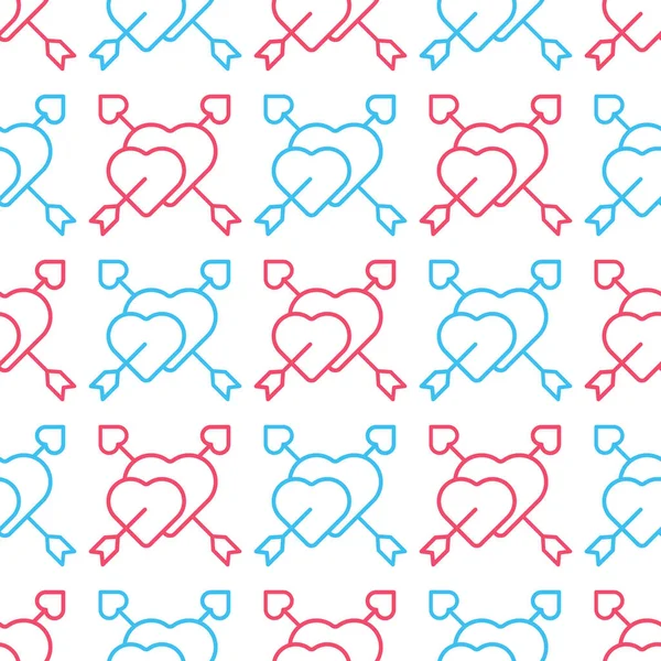 Love Hearts seamless pattern vector illustration. — 스톡 벡터