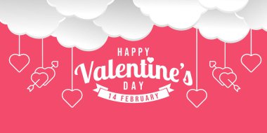 Mutlu Sevgililer Günleri Modern Düz Tasarım Tarzı.