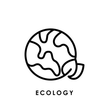 Ekoloji. Dünya çevre ikonu. Çevre dostu ikon. Ekoloji vektörü. Ekoloji simgesi vektörü.