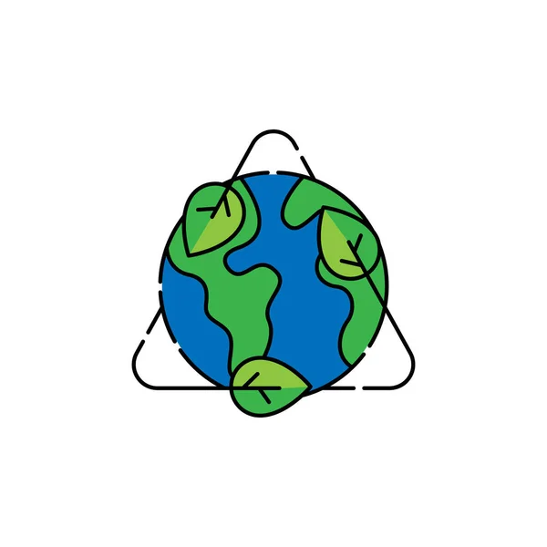Ökologie. Umwelt-Ikone der Welt. umweltfreundliche Ikone. Ökologievektor. Ökologischer Symbolvektor. — Stockvektor