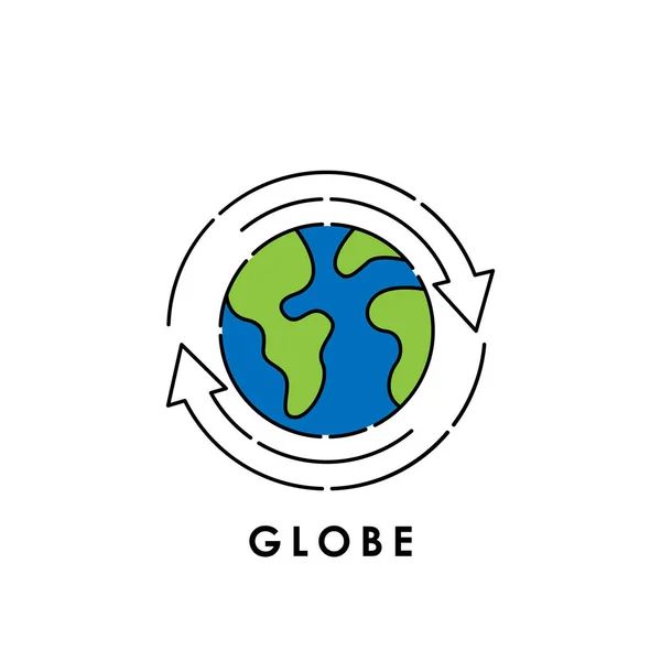 Weltkugelsymbol isoliert auf weißem Hintergrund. Weltkugel-Ikone im trendigen Design-Stil. — Stockvektor