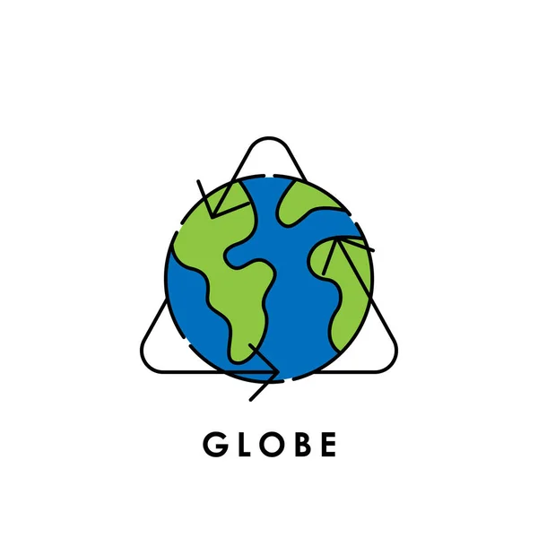 Světová koule Ikona izolované na bílém pozadí, globus Ikona, globus Ikona Vektor, globus vektor — Stockový vektor