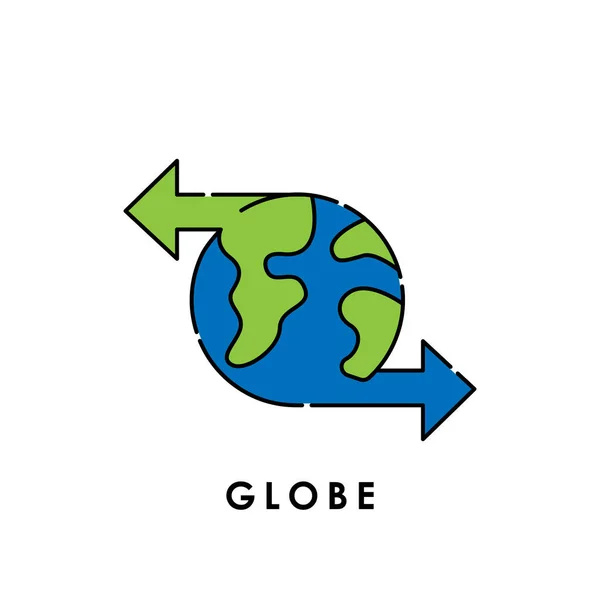 Verden globus ikon isoleret på hvid baggrund, globus ikon, globus ikon vektor, globus vektor – Stock-vektor
