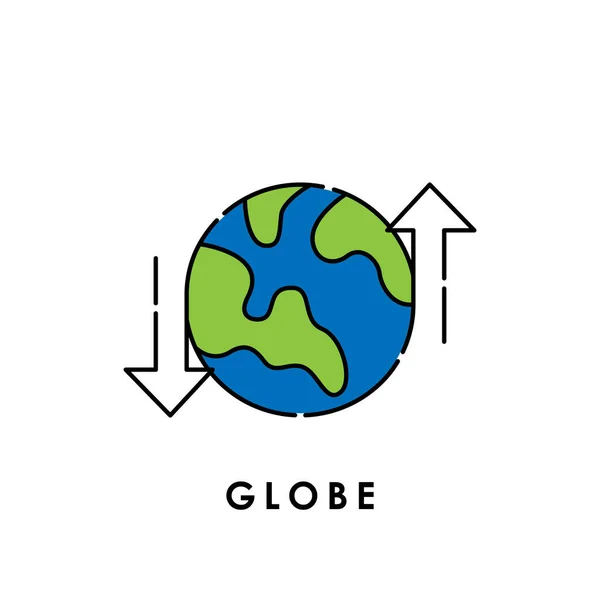 Ícone do globo mundial isolado no fundo branco. Ícone do globo mundial em estilo de design moderno . — Vetor de Stock