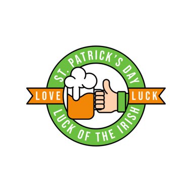 Aziz Patrick Günü Vektör İllüstrasyonu. Geçmiş, afiş, poster ve tebrik kartı için Aziz Patrick Günü düz tasarım şablonu kutlu olsun. Mutlu Aziz Patrick bayramı kutlamaları.