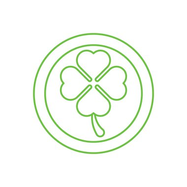 Altın Sikke düz ikon vektör çizimi. Bozuk para simgesi tasarımı beyaz arkaplanda izole edildi. Aziz Patrick Günü vektör illüstrasyonu. St. Patrick Günü vektör simgesi web sitesi, uygulama, UI için düz sembol.