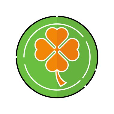 Altın Sikke düz ikon vektör çizimi. Bozuk para simgesi tasarımı beyaz arkaplanda izole edildi. Aziz Patrick Günü vektör illüstrasyonu. St. Patrick Günü vektör simgesi web sitesi, uygulama, UI için düz sembol.