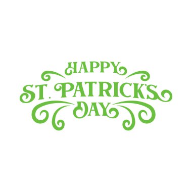 Aziz Patrick Günü Vektör İllüstrasyonu. Geçmiş, afiş, poster ve tebrik kartı için Aziz Patrick Günü düz tasarım şablonu kutlu olsun. Mutlu Aziz Patrick bayramı kutlamaları.