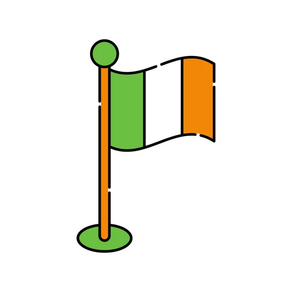 Irish Flag Flat Icon Vector Illustration Inglês Irish Ícone Design — Vetor de Stock