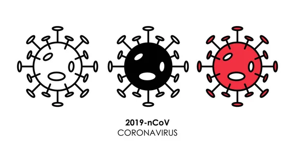 Gambar Vektor Ikon Coronavirus 2019 Ncov Gejala Coronavirus 2019 Ncov - Stok Vektor