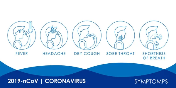 Coronavirus 2019 Ncov Sintoma Proteção Dicas Ilustração Vetorial Coronavirus 2019 —  Vetores de Stock