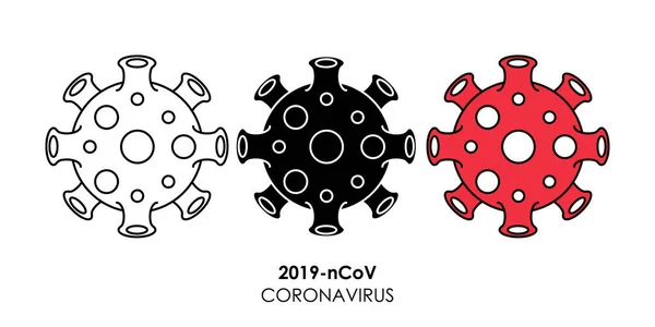 코로나 바이러스 2019 Ncov 아이콘 코로나 바이러스 2019 Ncov 템플릿 — 스톡 벡터