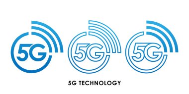 5g simge logo vektör çizimi. 5g internet bağlantı şablonu tasarımı. Web sitesi, işaret, sembol, logo, uygulama, Ui için 5g ağ teknolojisi illüstrasyonu.