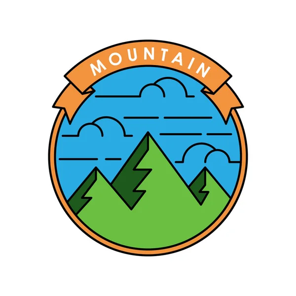 Montagnes Icône Logo Vectoriel Illustration Modèle Vectoriel Conception Emblème Montagne — Image vectorielle