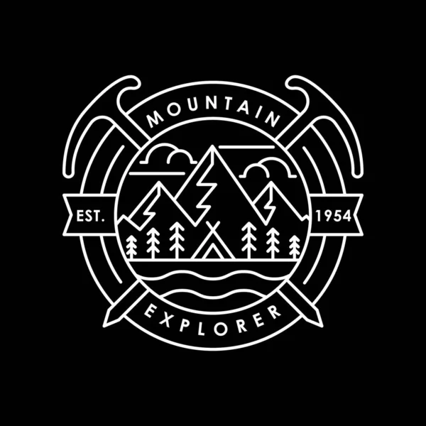 Ilustração Vetor Logotipo Ícone Das Montanhas Design Modelo Vetor Emblema — Vetor de Stock
