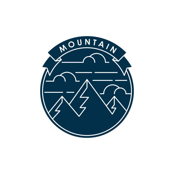 Montagnes Icône Logo Vectoriel Illustration Modèle Vectoriel Conception Emblème Montagne — Image vectorielle