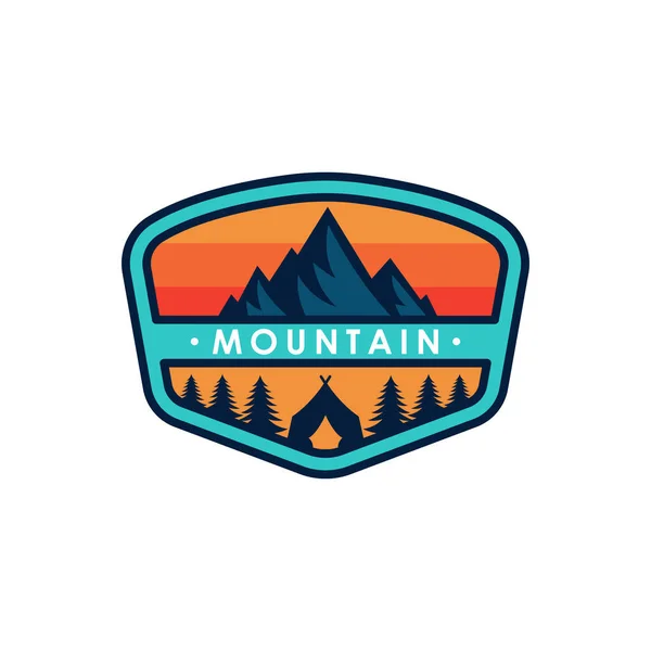 Illustration Vectorielle Logo Montagne Modèle Vectoriel Conception Badge Montagne Modèle — Image vectorielle